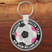 Roze, zwarte en witte ⚽ Sleutelhanger (Achterkant)