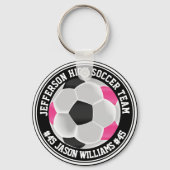 Roze, zwarte en witte ⚽ Sleutelhanger (Achterkant)