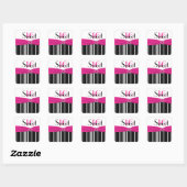 Roze, zwarte en Witte Sticker, gezoet 16 Vierkante Sticker (Vel)