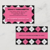 Roze zwarte en witte stijlpagina visitekaartje (Voorkant / Achterkant)