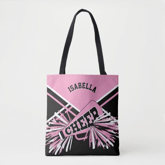 Roze, zwarte en witte vormgeving tote bag (Voorkant)