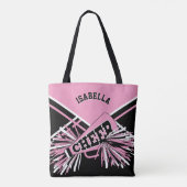 Roze, zwarte en witte vormgeving tote bag (Achterkant)