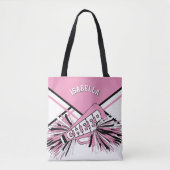 Roze, zwarte en witte vormgeving tote bag (Voorkant)