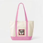 Roze, zwarte en witte zebra Print Canvas tas (Voorkant)
