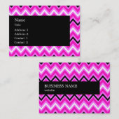 Roze, zwarte en witte zigzag visitekaartje (Voorkant / Achterkant)