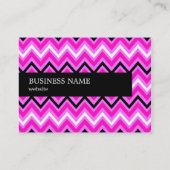 Roze, zwarte en witte zigzag visitekaartje (Achterkant)