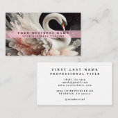 Roze zwarte en witte zwaan Visitekaartjes (Voorkant / Achterkant)