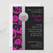 Roze, Zwarte, en Zilver 30th de Uitnodiging van de (Voorkant)