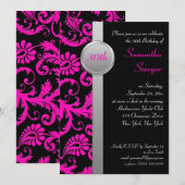 Roze, Zwarte, en Zilver 30th de Uitnodiging van de (Voorkant / Achterkant)