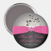 Roze, zwarte en zilveren bruiloft voor Magnet (Voorkant / Achterkant)