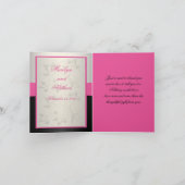 Roze, Zwarte en Zilveren Dankkaart Bedankkaart (Binnen)