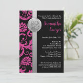 Roze, Zwarte, en Zilveren de Uitnodiging van het A (Staand voorkant)