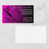 Roze zwarte fade haar snijden visitekaartjes (Voorkant / Achterkant)