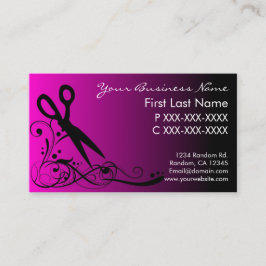 Roze zwarte fade haar snijden visitekaartjes