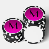 Roze zwarte fade monogram poker chips (Opstapeling)