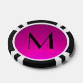 Roze zwarte fade monogram poker chips (Enkel)