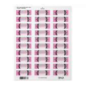 Roze & Zwarte Fancy Frame Feest Adreslabels Etiket (Full Sheet)