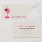 Roze zwarte fascinator op Pet standaard kledingwin Visitekaartje (Voorkant / Achterkant)