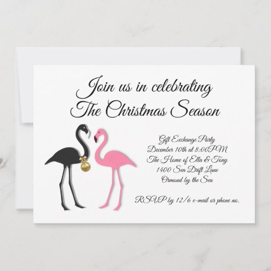 Roze zwarte feestdag kaart (Voorkant)