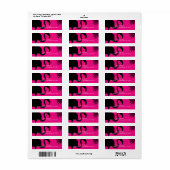 Roze & Zwarte Flamingo & Palm Boom Feest Uitnodigi Etiket (Full Sheet)