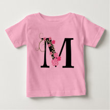 Roze/Zwarte Floral Monogram Tutu Bodysuit