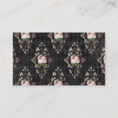 Roze zwarte florelegante halfglanssector visitekaartje (Achterkant)