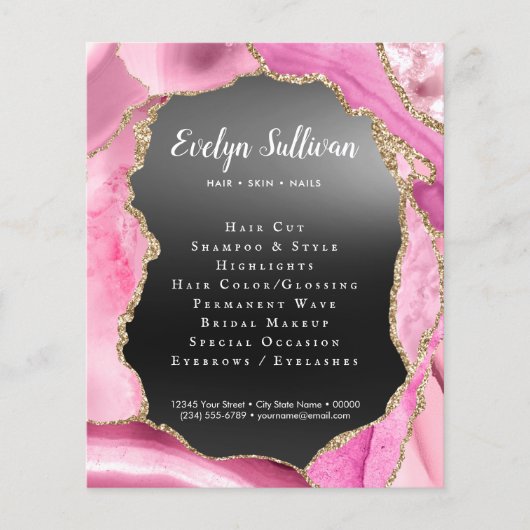 Roze zwarte Folie brochure voor Agate Black (Voorkant)