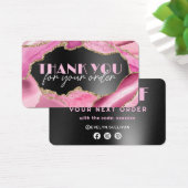 Roze zwarte folie-kortingskaart visitekaartje (Bureau)