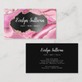 Roze zwarte Folie visitekaartje roze roze getijden (Voorkant / Achterkant)