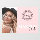 Roze Zwarte Foto Logo Make-up Raamsticker (Vel)