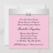 Roze Zwarte Foto Quinceanera Kaart (Achterkant)