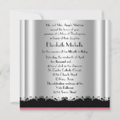 Roze Zwarte Foto Quinceanera Kaart (Achterkant)