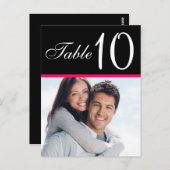 Roze Zwarte Foto Trouwtafel Nummer Kaarten (Voorkant / Achterkant)
