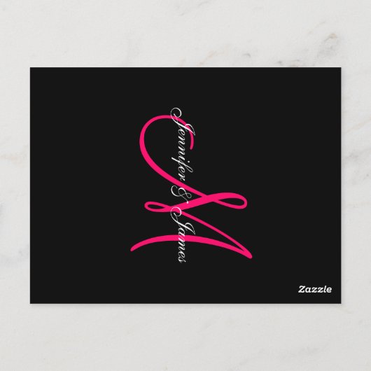 Roze Zwarte Foto Trouwtafel Nummer Kaarten (Achterkant)