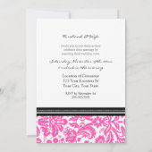 Roze zwarte foto Weddenschap Wow Renewal Uitnodigi Kaart (Achterkant)