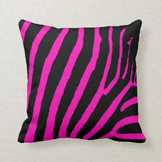 Roze zwarte frambozen zebra gestreepte sierkussen