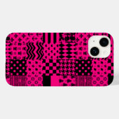 Roze Zwarte Gemengde Patchwork Ontwerp Case-Mate iPhone Case (Achterkant (horizontaal))