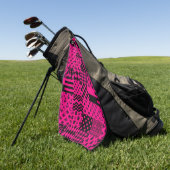 Roze Zwarte Gemengde Patchwork Ontwerp Golfhanddoek (Groen)