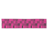 Roze Zwarte Gemengde Patchwork Ontwerp Korte Tafelloper (Horizontaal)