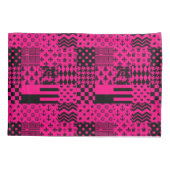 Roze Zwarte Gemengde Patchwork Ontwerp Kussensloop (Achterkant)