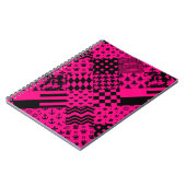 Roze Zwarte Gemengde Patchwork Ontwerp Notitieboek (Linkerzijde)