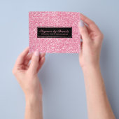 Roze zwarte geometrische vormen van glitter flyer (Hand)