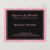 Roze zwarte geometrische vormen van glitter flyer (Achterkant)