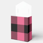 Roze & Zwarte Geruite Vierkanten Buffalo Plaid Bedankdoosjes (Geopend)