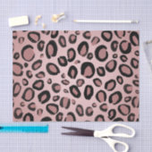 Roze & Zwarte Geschilderde Cheetah Luipaard Print  Tissuepapier (Craft)