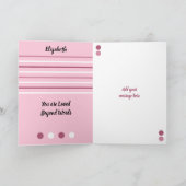 Roze zwarte geweldige dochterfotoverjaardag kaart (Binnen)