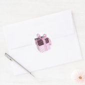 Roze & Zwarte Gift Sticker (Envelop)