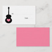 Roze/zwarte gitaarhartkaart plaatskaartje (Voorkant / Achterkant)