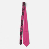 Roze Zwarte Glam Abstract Hartontwerp Stropdas (Achterkant)