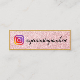 Roze zwarte Glitter Gold Sociale Media Mini Visitekaartje